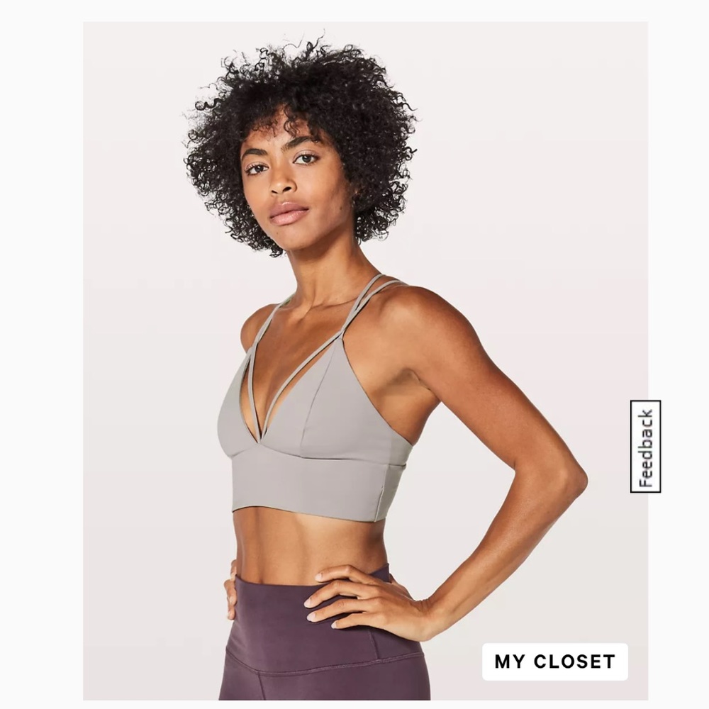 Dark chrome Lululemon Pushing Limits Sports Bra size 8